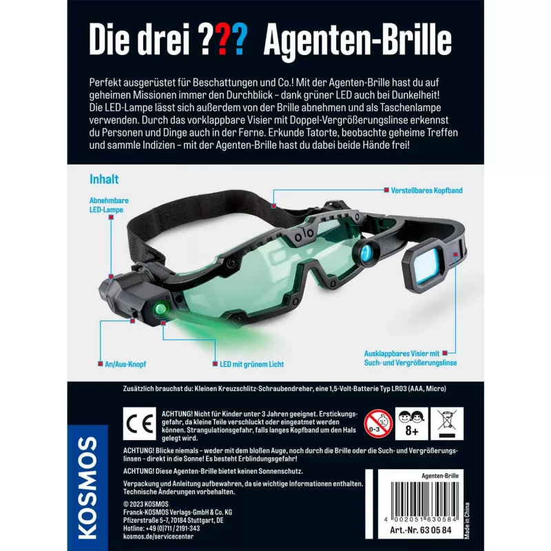 Gafas de los tres agentes, sets de detective