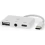 Nedis CCGB64790WT01 Base de acoplamiento y replicador de puertos para portátil, con cable, USB 2.0 Type-C, blanco (CCGB64790WT01)
