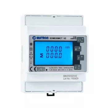 Accesorio Solplanet // Contador de energía trifásico para inversores Solplanet / Eastron SDM630-MCT / Medición semidirecta con transformadores de corriente (no incluidos) / 2 años de garantía