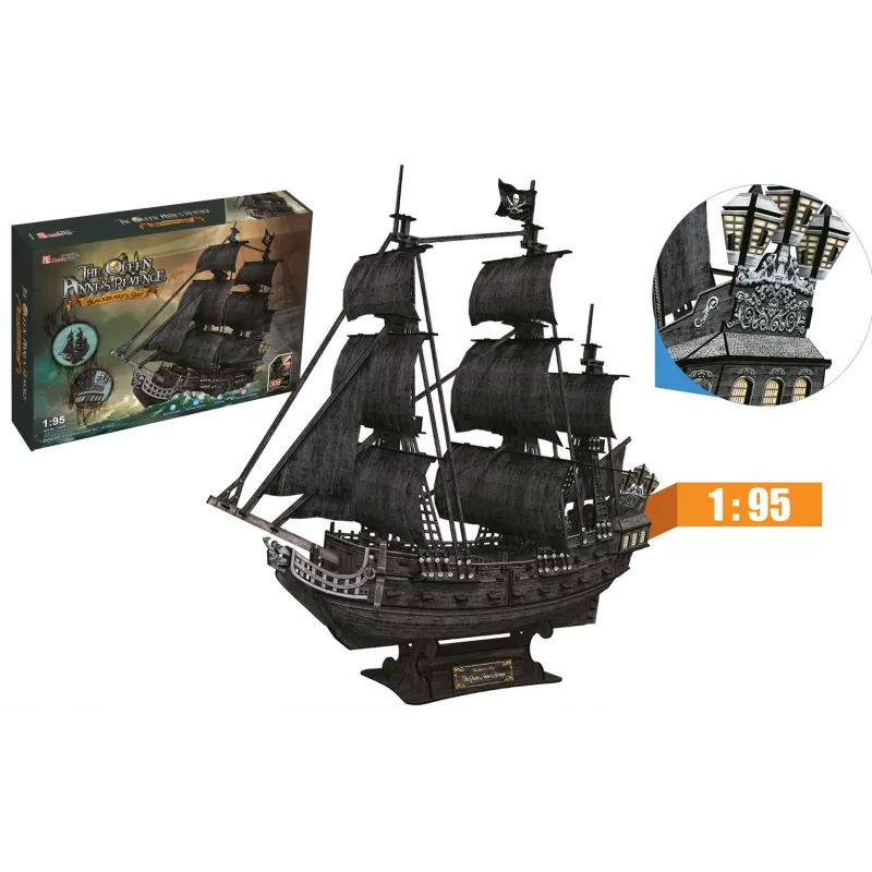 PUZLE 3D gran set barcos piratas Queen Revenge
