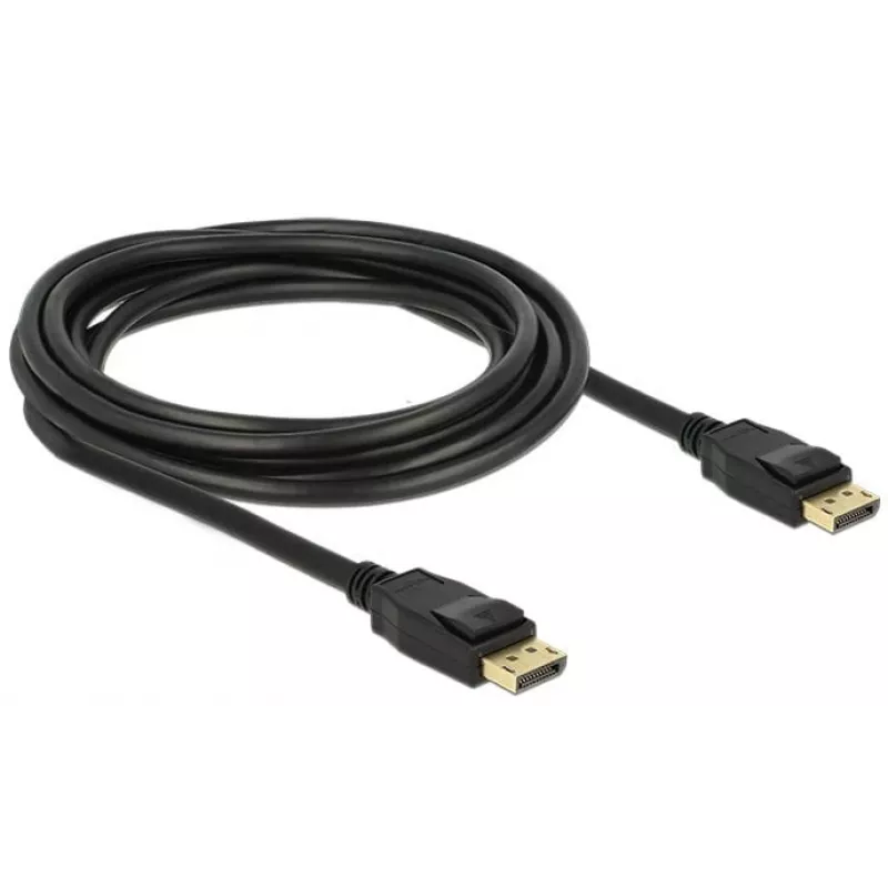 Delock - Cable DisplayPort - DisplayPort (M) a DisplayPort (M) - 3 m - con bloqueo - negro