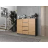 Cómoda top e shop Topeshop 2D4S ANT/ART BA KPL — 4 cajones, antracita/roble, 1200×400×970 mm, tablero aglomerado