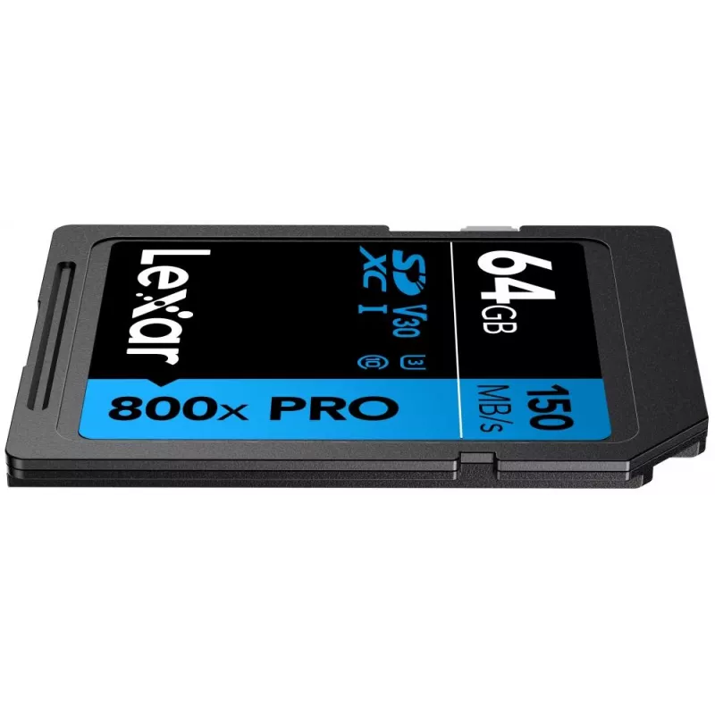 Memoria flash SDXC Lexar 64 GB UHS-I 800xPRO — Clase 10, U3, V30, 150 MB/s