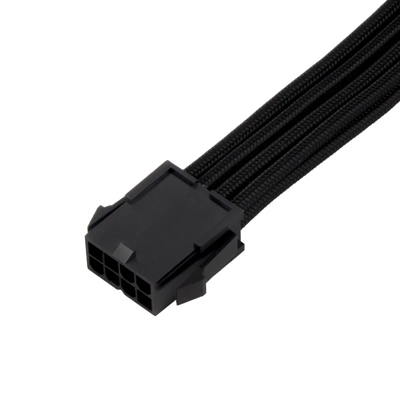 SilverStone PP07E - Cable de extensión de alimentación - PCIe Power de 8 pines (6+2) (M) a PCIe Power de 8 pines (H) - 30 cm - Negro (SST-PP07E-