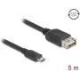 Cable USB DELOCK 81521 — USB 2.0, Micro-USB B a USB A, 5 m, negro
