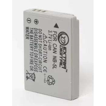 Batería recargable Extra Digital NB-5L 3,7 V 1000 mAh para cámaras compactas y dispositivos compatibles