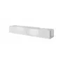 Soporte de TV cama meble SLIDE 200 — 2000×400×300 mm, tablero de MDF blanco brillante, estructura blanca