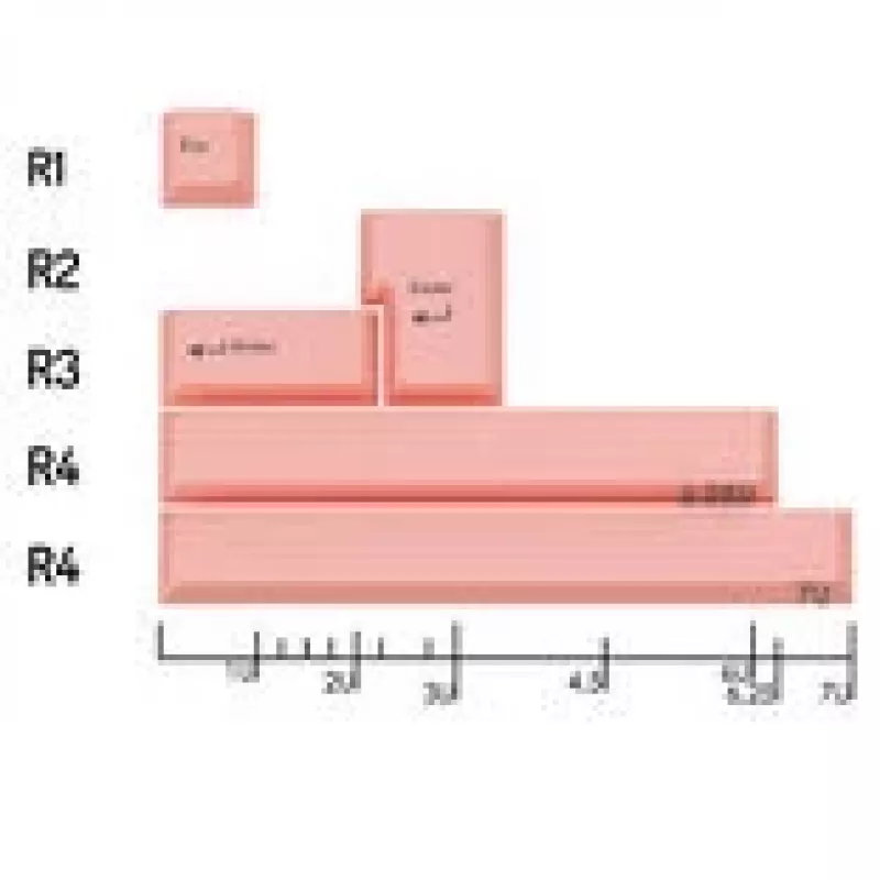 GMK FPTK5052 Additional Kit teclas ABS, double-shot, set de ampliación para ISO y ANSI, rosa pastel