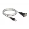 DeLOCK 63465 Adaptador de USB 2.0 Type-A a serie RS-422/485, bloque de terminales de 6 pines, 1,8 m, negro/transparente