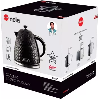 ELDOM NELA hervidor de agua, capacidad 1,7 l, potencia 2000 W, negro
