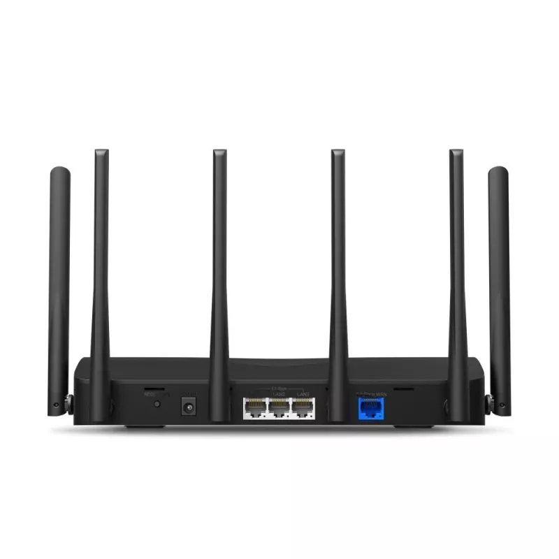 Router de sobremesa MERCUSYS MR47BE — tri-banda Wi-Fi 7 (2,4/5/6 GHz), 9300 Mbit/s, 3× RJ-45, 2,5GbE, 6 antenas externas