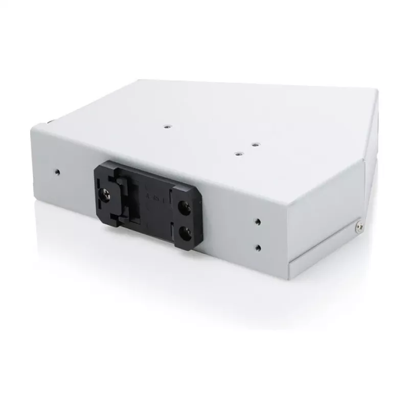 Distribuidor de empalme de fibra óptica para carril DIN DIGITUS DN-96894 — en ángulo, 6 SC SX / LC DX, aluminio, gris