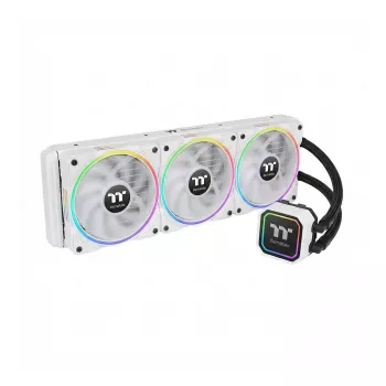 Ventilador de caja Thermaltake TS140 EX RGB White 120mm, pack de 3, PWM, aspas y marco blancos