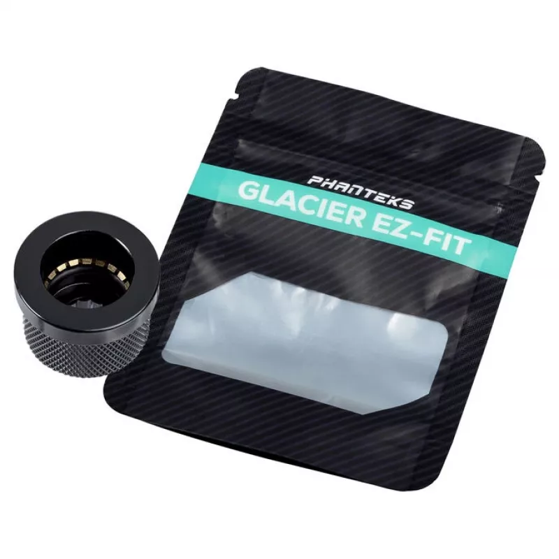 Racor adaptador PHANTEKS EZ-FIT para refrigeración de PC, PETG, 16×16×12 mm, negro, pack de 2