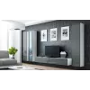 Vitrina Cama VIGO '180' 180/40/30 blanco/gris brillante