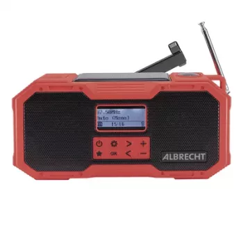 Albrecht DR 112 DAB+ radio de manivela portátil para exteriores FM, SOS, linterna, solar, powerbank (27911)