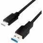 Logilink - cable USB - USB Type-A (M) a USB-C (M) reversible - USB 3.2 Gen 1 - 3 A - 2 m - negro (CU0170)