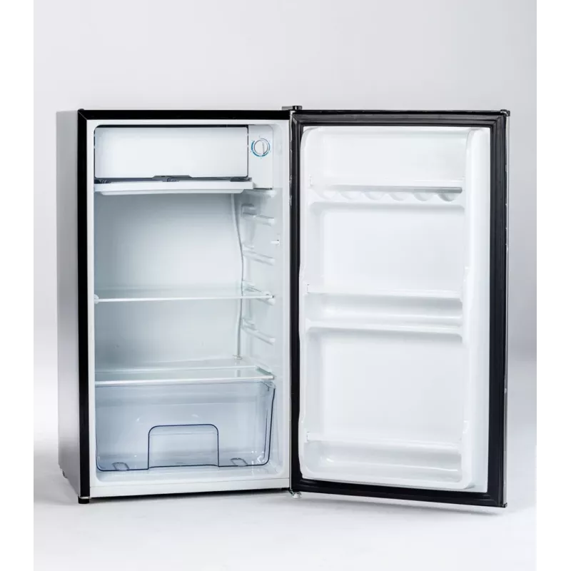 Frigorífico-congelador Ravanson LKK-90ES, de pie, 91 l totales (81 l frigorífico + 10 l congelador), plateado