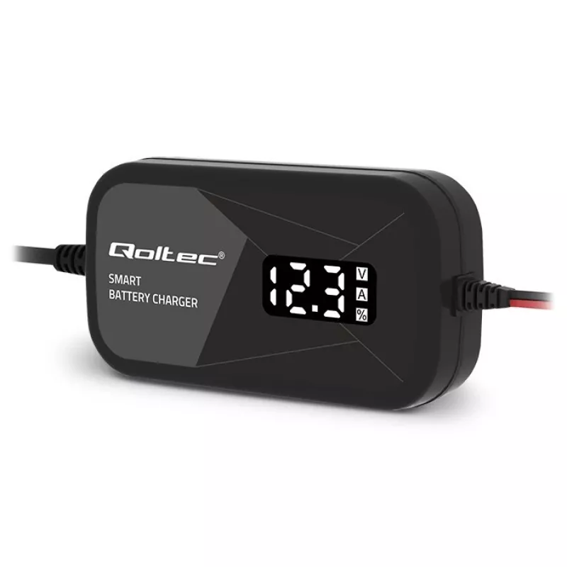 Cargador de baterías QOLTEC 52492 12V 2A con control por microprocesador y regeneración de celdas