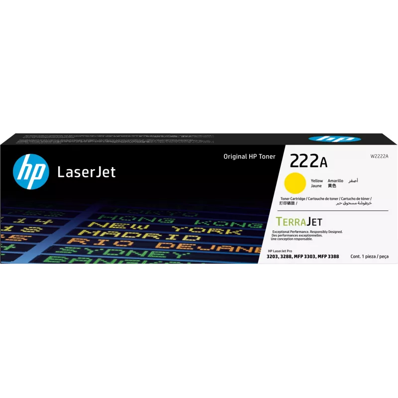 HP 222A - amarillo - original - LaserJet - cartucho de tóner (W2222A) - para Color LaserJet Pro MFP 3302fdn