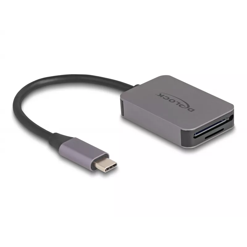 Lector de tarjetas DeLOCK USB Type-C aluminio SD Micro SD 5000 Mbit/s