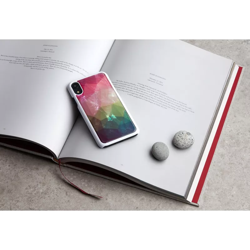 Funda para móvil iKins para iPhone XR – diseño de flores acuáticas, blanca