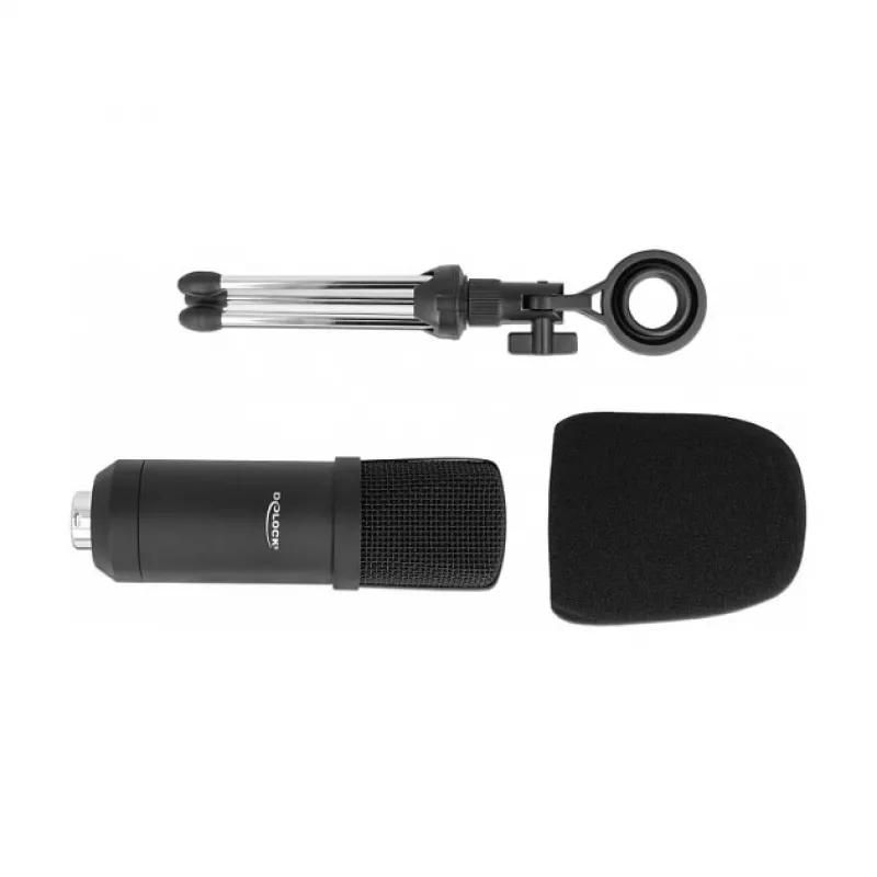 Micrófono para PC DeLOCK micrófono profesional para podcasting en ordenador