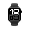 Apple Watch Series 10 GPS 46 mm carcasa de aluminio en Jet Black con correa deportiva negra – M/L