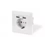 Toma de corriente de seguridad para montaje empotrado Digitus DA-70613 con 2 puertos USB