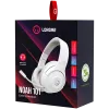 LORGAR Noah 101, Auriculares gaming con micrófono, conexión jack de 3,5 mm, longitud del cable 2 m, diseño plegable, almohadillas de piel sintética PU, tamaño: 185*195*80 mm, 0,245 kg, blanco