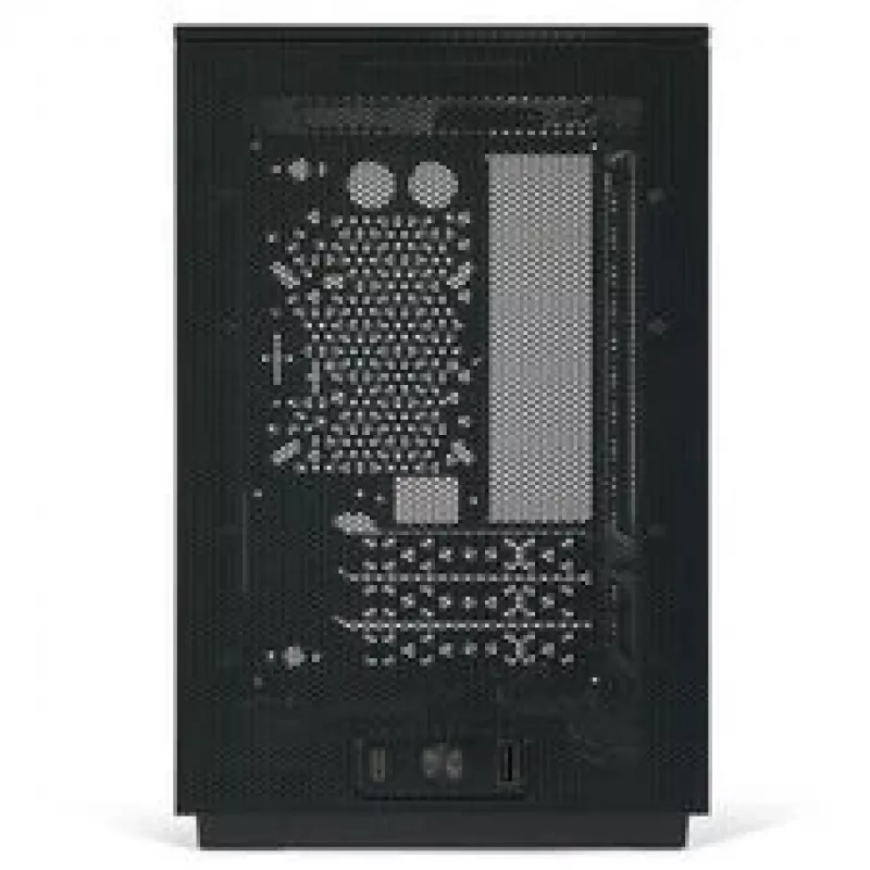Caja PC Mini ITX/ATX ssupd Meshroom D (CS-MRD-BK-1) — caja compacta negra con paneles de malla