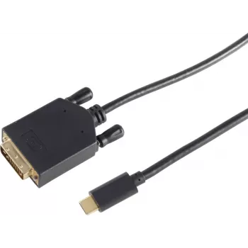 Adaptador de cable de vídeo S/CONN 10-58045 3 m DVI-D USB Type-C negro