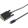 Adaptador de cable de vídeo S/CONN 10-58045 3 m DVI-D USB Type-C negro