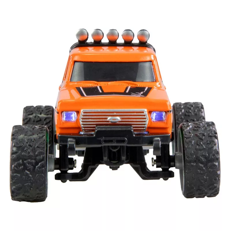 Monstertruck radiocontrolado Amewi DieCast 1:64 RTR naranja, carcasa metálica, Ready-to-Run