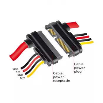 Cable SATA DeLOCK 83803 0,3 m SATA 22 pines negro rojo amarillo