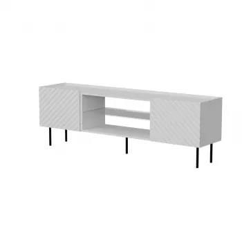 Mueble TV cama meble LUCCA 180x40x59 cm — tapa de aglomerado blanca, cuerpo blanco