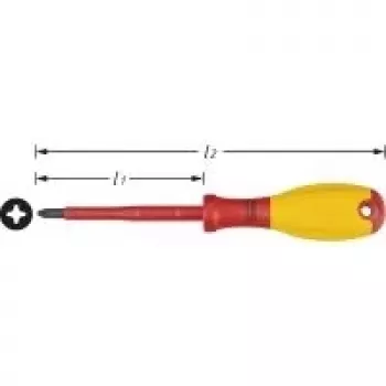 Hazet destornillador Phillips para electricista PH 2 longitud de hoja: 100 mm (810VDE-PH2)