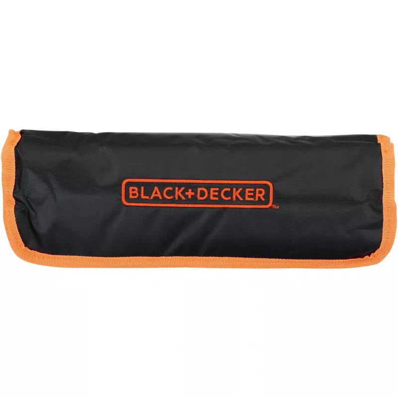Set de mecánico con bolsa enrollable 76 piezas negro naranja