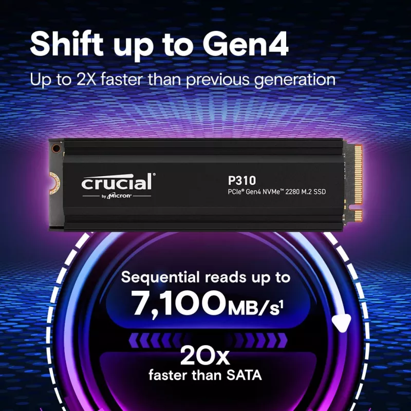Unidad SSD Crucial 1 TB M.2 PCI Express 4.0 NVMe P310