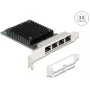 Tarjeta de red DELOCK PCI Express x4 2,5 Gigabit LAN con 4 puertos RJ45