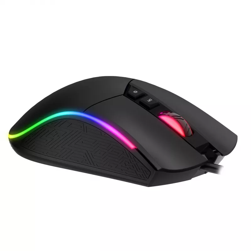 Havit MS1001S - Ratón gaming óptico para diestros, USB Type A, Negro-Gris