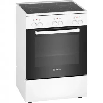 Bosch HKA090220 cocina independiente eléctrica con placa vitrocerámica blanca