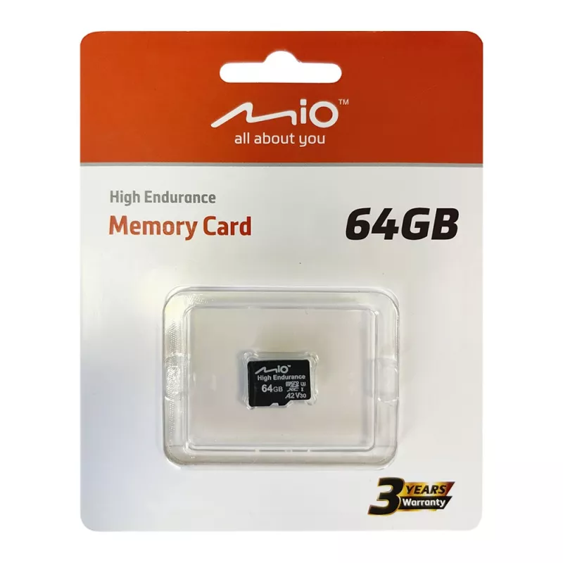 Tarjeta microSD MIO Flash Memory 64GB UHS-I High Endurance para grabación continua