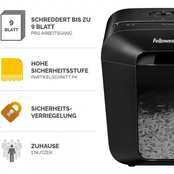 Destructora de documentos Fellowes Powershred LX50 corte en partículas negra