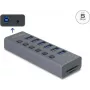 Hub USB 3.0 externo de 6 puertos DELOCK 64237 con interruptores individuales y ranura para tarjetas SD/MicroSD