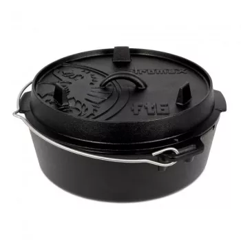 Olla holandesa Petromax ft6-t 5,5 L negro hierro fundido