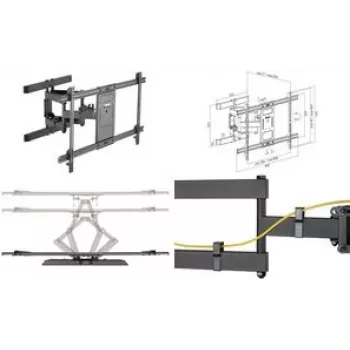 LOGILINK BP0115 soporte de pared para TV 43-90 pulgadas inclinación +3-15 giro +-60 428mm