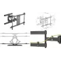 LOGILINK BP0115 soporte de pared para TV 43-90 pulgadas inclinación +3-15 giro +-60 428mm