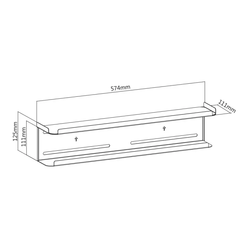 Maclean MC-904 estante de pared o para parte trasera de TV 2 en 1, máx. 2 kg