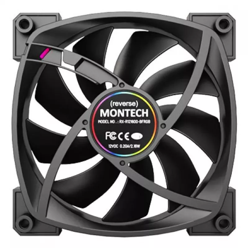 Montech RX120 PWM ventilador para caja de ordenador 12 cm negro 3 uds.